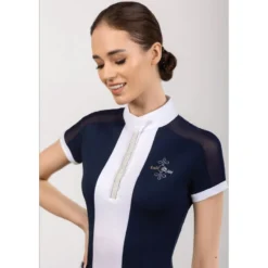 Fair Play Women's Claire Pearl Short Sleeve Competition Shirt - Navy/White -Ovation || Dublin Officials 594735 800 800