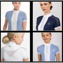 Fair Play Women's Claire Pearl Short Sleeve Competition Shirt - Navy/White -Ovation || Dublin Officials 594736 800 800