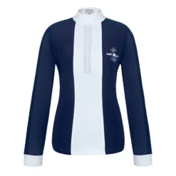 Fair Play Women's Claire Pearl Long Sleeve Competition Shirt - Navy/White