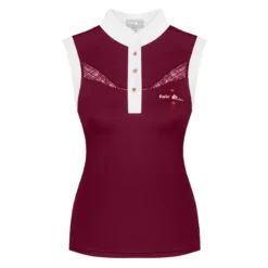 Fair Play Women's Cecile Rose Gold Sleeveless Competition Shirt - Burgundy