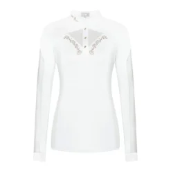Fair Play Women's Cathrine Rose Gold Long Sleeve Competition Shirt - White