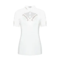 Fair Play Women's Cathrine Rose Gold Short Sleeve Competition Shirt - White