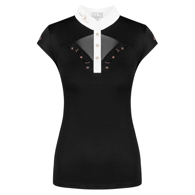 Fair Play Women's Cathrine Rose Gold Sleeveless Competion Shirt - Black 1 Fair Play Women's Cathrine Rose Gold Sleeveless Competion Shirt - Black