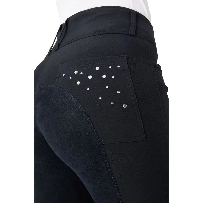 Horze Women's Emma Classic Full Seat Breeches W/Crystals - Dark Navy 2 Horze Women's Emma Classic Full Seat Breeches W/Crystals - Dark Navy - Image 2