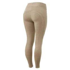 Horze Women's Active Winter Silicone Full Seat Tights W/ Phone Pockets - Desert Taupe