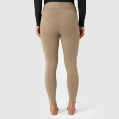 Horze Women's Active Winter Silicone Full Seat Tights W/ Phone Pockets - Desert Taupe -Ovation || Dublin Officials 601086 800 800
