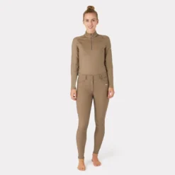 Horze Women's Patricia Full Seat Thermo Breeches - Shiitake Beige -Ovation || Dublin Officials 601432 800 800