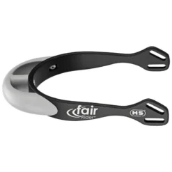 Herm Sprenger 20mm Rounded Neck Fairrider Spurs - Black Aluminum/Silver