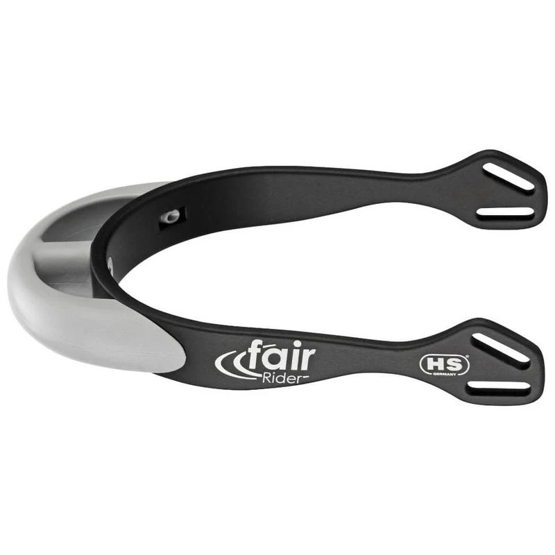 Herm Sprenger 20mm Rounded Neck Fairrider Spurs - Black Aluminum/Silver 1 Herm Sprenger 20mm Rounded Neck Fairrider Spurs - Black Aluminum/Silver