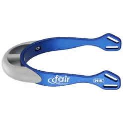 Herm Sprenger 20mm Rounded Neck Fairrider Spurs - Blue Aluminum/Silver