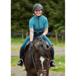 Kerrits Women's Always Cool Print Ice Fil Short Sleeve Shirt - Peacock Iron Bouquet/Lagoon -Ovation || Dublin Officials 609289 800 800