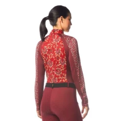 Kerrits Women's Always Cool Print Ice Fil Long Sleeve Shirt - Ruby Lucky Paisley/Sangria -Ovation || Dublin Officials 610278 800 800