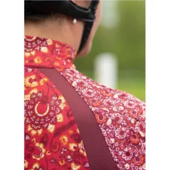 Kerrits Women's Always Cool Print Ice Fil Long Sleeve Shirt - Ruby Lucky Paisley/Sangria -Ovation || Dublin Officials 610279 800 800