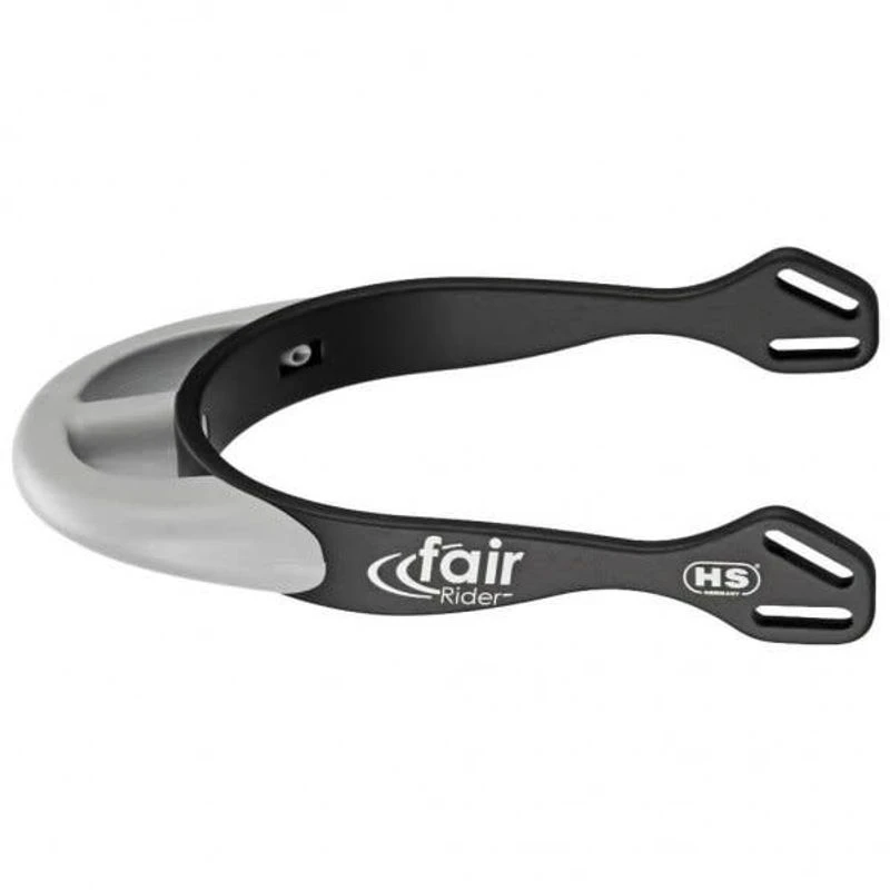 Herm Sprenger 25mm Rounded Neck Fairrider Spurs - Black Aluminum/Silver 1 Herm Sprenger 25mm Rounded Neck Fairrider Spurs - Black Aluminum/Silver