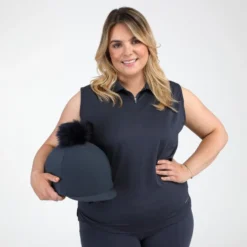 Shires Aubrion Women's Poise Sleeveless Polo - Navy -Ovation || Dublin Officials 618596 800 800