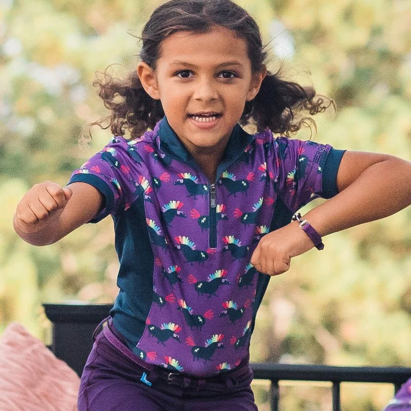 Romfh Kids' Chill Factor Printed Short Sleeve Sun Shirt - Punk Rock Ponies/Navy 2 Romfh Kids' Chill Factor Printed Short Sleeve Sun Shirt - Punk Rock Ponies/Navy - Image 2