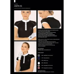 Fair Play Women's Anita Short Sleeve Competition Shirt - Black -Ovation || Dublin Officials 655099 800 800