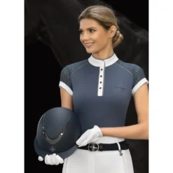 Fair Play Women's Anita Short Sleeve Competition Shirt - Steel Blue -Ovation || Dublin Officials 655228 800 800