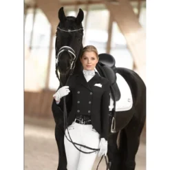 Fair Play Women's Alissa Fleur Dressage Short Tail Coat - Black -Ovation || Dublin Officials 655284 800 800