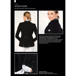 Fair Play Women's Alissa Fleur Dressage Short Tail Coat - Black -Ovation || Dublin Officials 655285 800 800