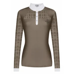 Fair Play Women's Aiko Long Sleeve Competition Shirt - Taupe Grey