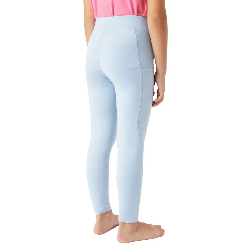 Horze Kids' Yana Knee Patch Tights - Cashmere Blue 3 Horze Kids' Yana Knee Patch Tights - Cashmere Blue - Image 3