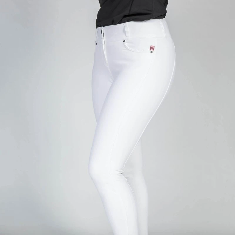 Back On Track Women's Julia Knee Patch Breeches - White 2 Back On Track Women's Julia Knee Patch Breeches - White - Image 2