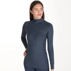 Shires Aubrion Women's Revive Long Sleeve Sun Shirt - Navy -Ovation || Dublin Officials 672648 800 800