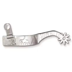 Toklat 1" Engraved Band Pleasure Spur - Brushed Stainless Steel