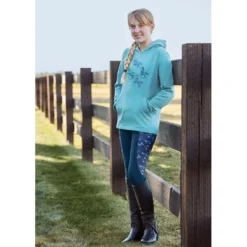Kerrits Kids' Happy Herd Pullover Hoodie - Topaz -Ovation || Dublin Officials 682264 800 800