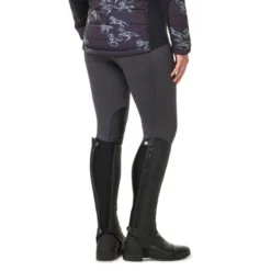 Kerrits Women's Fleece Lite II Knee Patch Tights - Peppercorn Herringbone -Ovation || Dublin Officials 688594 800 800