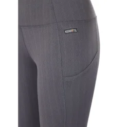 Kerrits Women's Fleece Lite II Knee Patch Tights - Peppercorn Herringbone -Ovation || Dublin Officials 688595 800 800