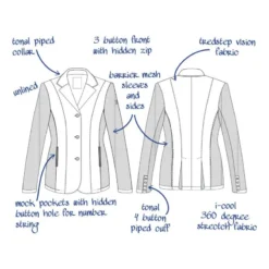 Tredstep Women's Solo Airlite Competition Coat - Navy -Ovation || Dublin Officials 703774 800 800