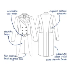 Tredstep Women's Dressage Tail Coat - Navy -Ovation || Dublin Officials 706121 800 800