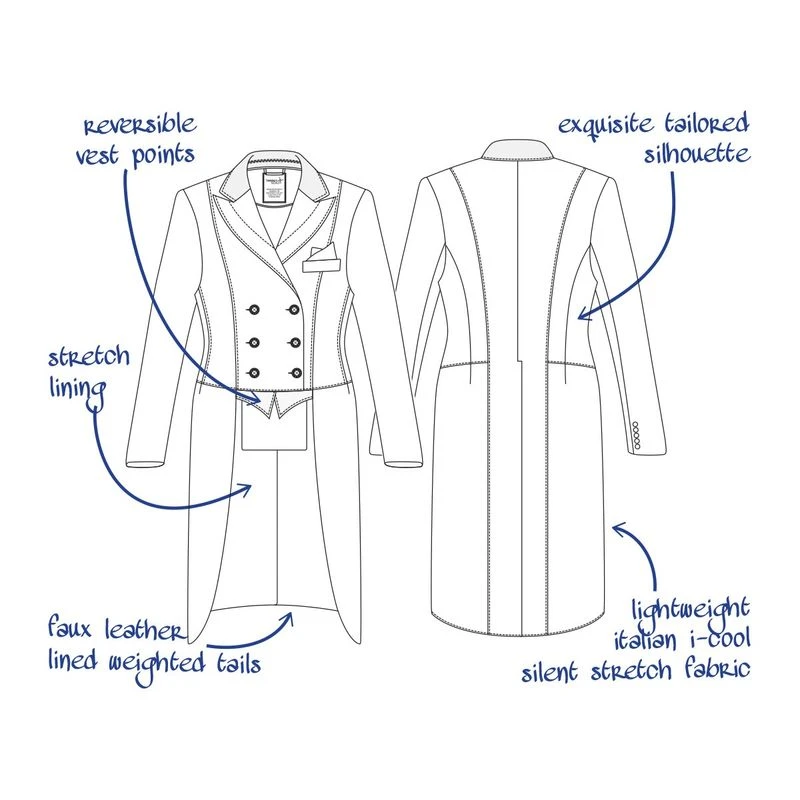 Tredstep Women's Dressage Tail Coat - Black 3 Tredstep Women's Dressage Tail Coat - Black - Image 3